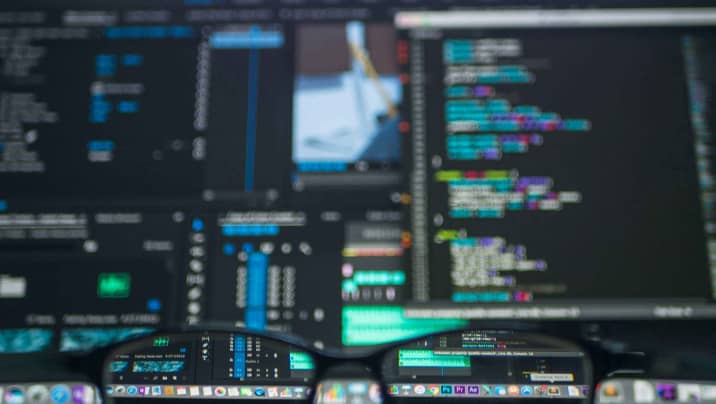 Computer code on a screen